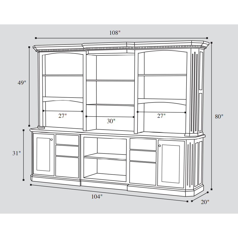 QW Amish Fifth Avenue Credenza with Hutch