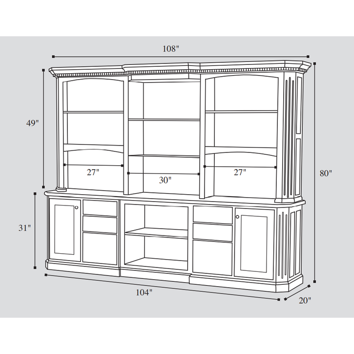 QW Amish Fifth Avenue Credenza with Hutch