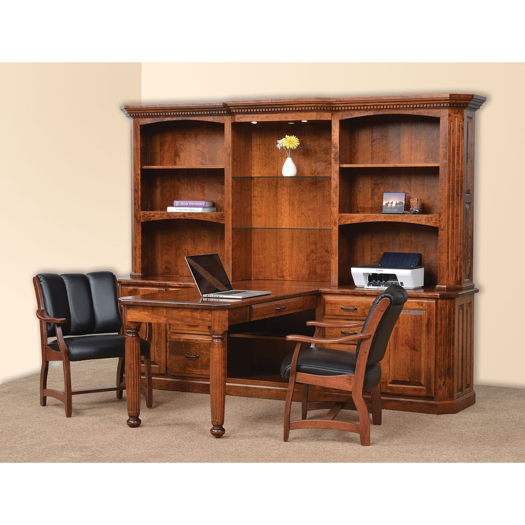 QW Amish Fifth Avenue Partner Desk and Hutch