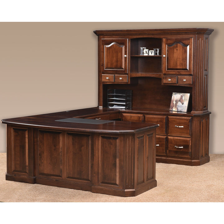 QW Amish Fifth Avenue U-Shape Desk with Optional Hutch