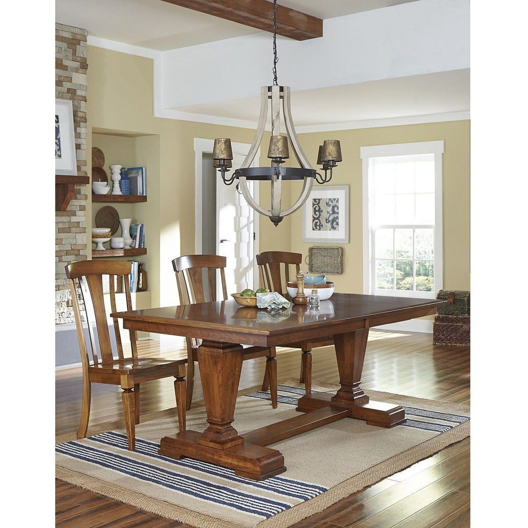 QW Amish Fulton Double Pedestal Table CRLP-FULTON4272W2