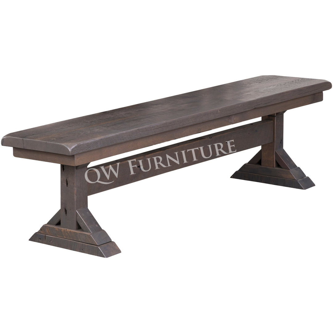 QW Amish Glazier Reclaimed Barnwood Bench