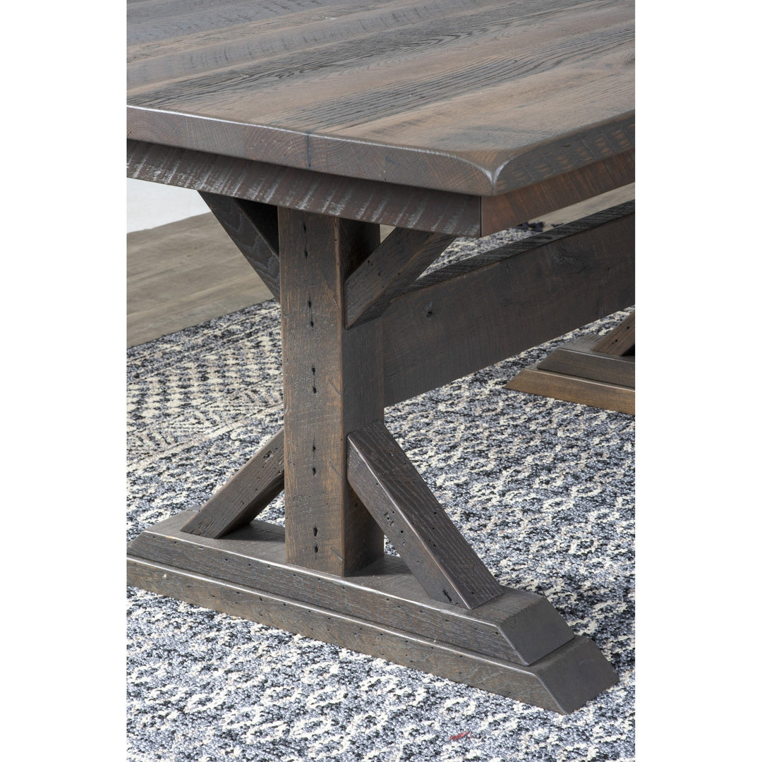 QW Amish Glazier Reclaimed Barnwood Trestle Table