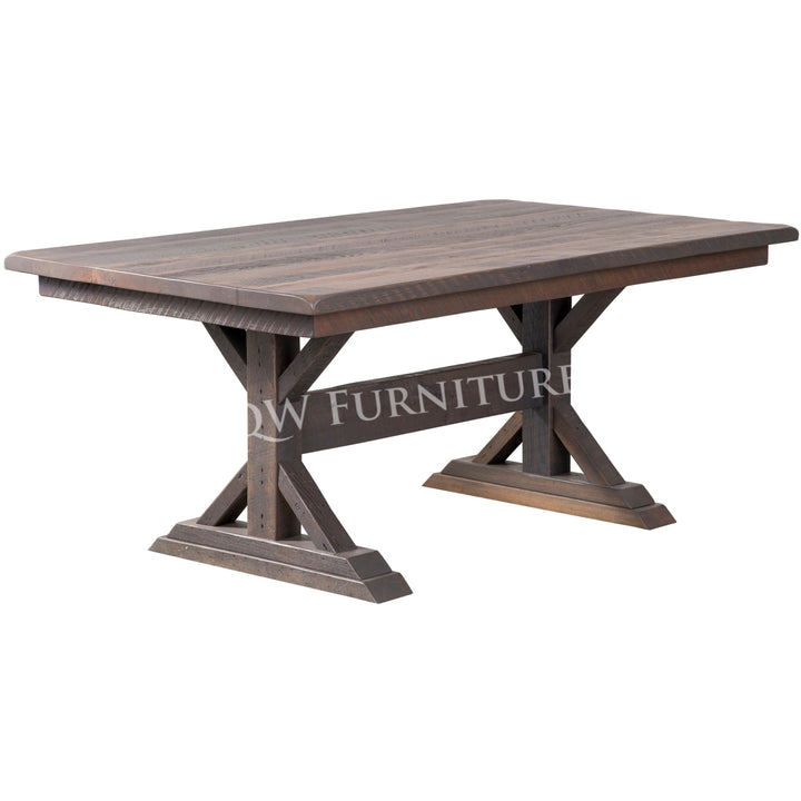 QW Amish Glazier Reclaimed Barnwood Trestle Table