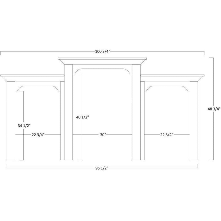 QW Amish Jefferson Partner Desk & 3pc Hutch