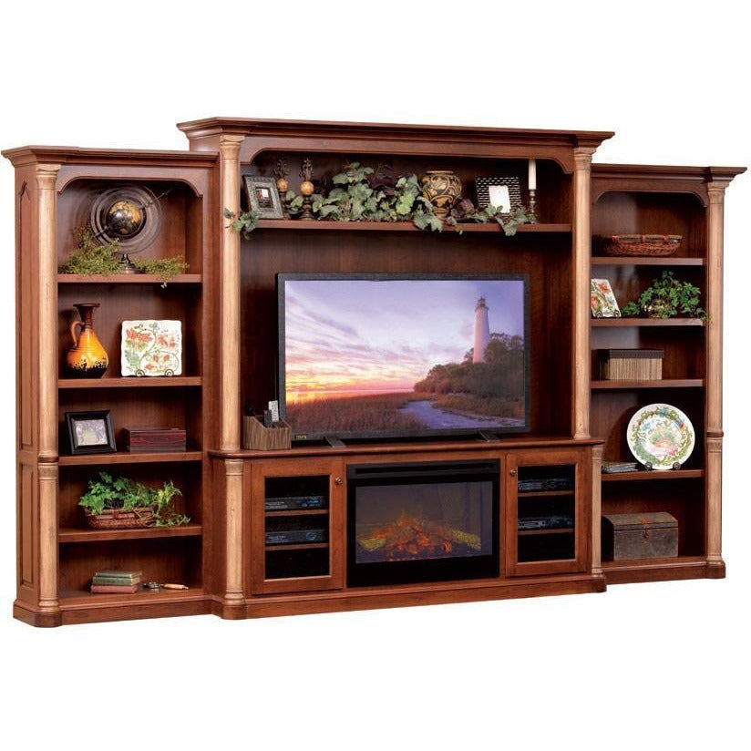 QW Amish Jefferson Premier Entertainment Wall Unit with Fireplace DWIC-JEF657XL