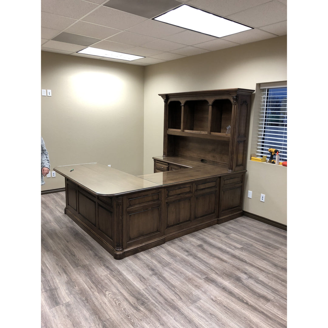 QW Amish Jefferson U-Shape Desk & Optional Hutch