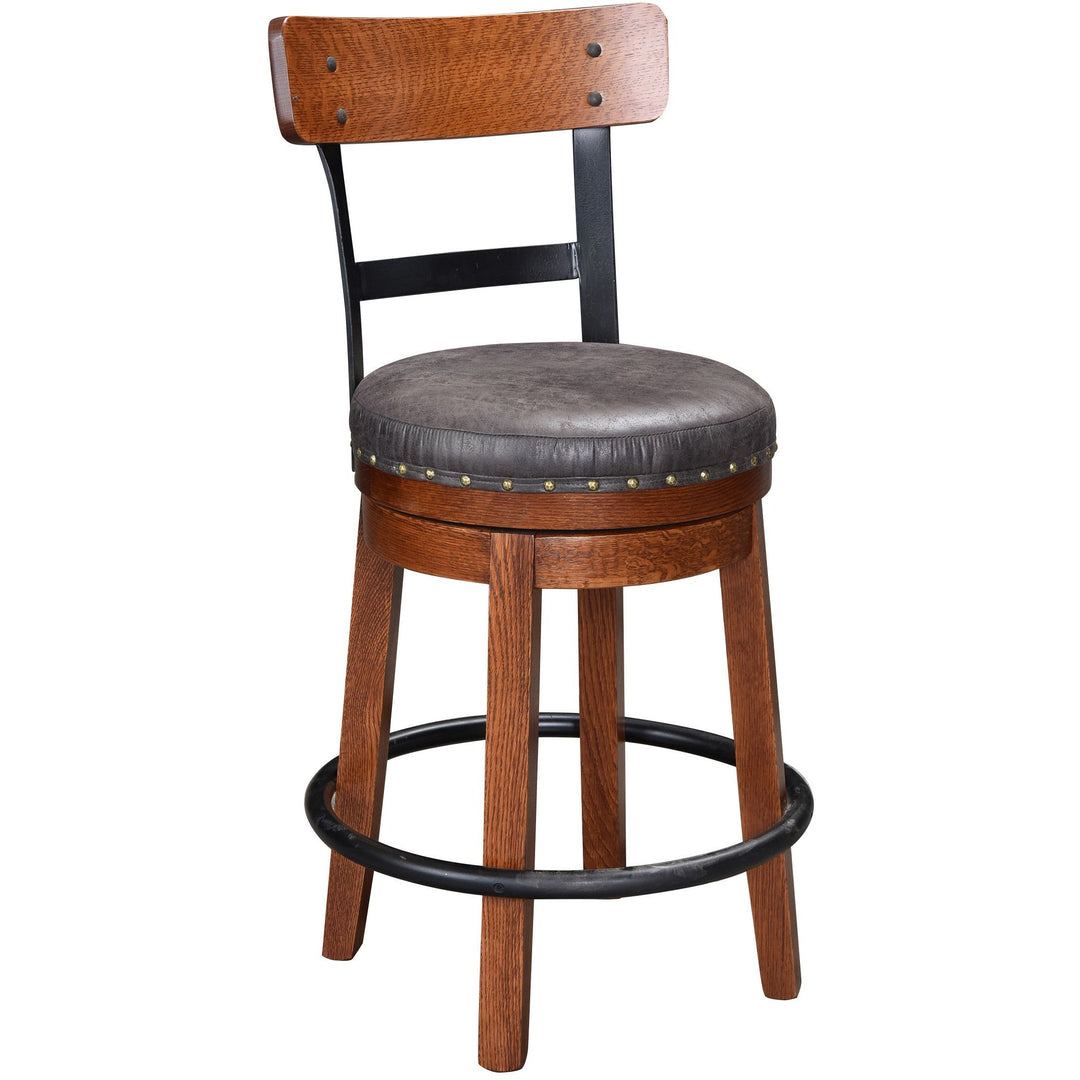 QW Amish Kelso Swivel Stool w/ Back