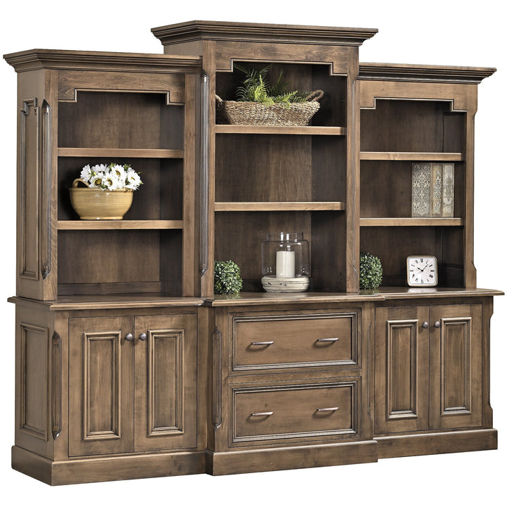 QW Amish Kensington 92" Base & 3pc Hutch