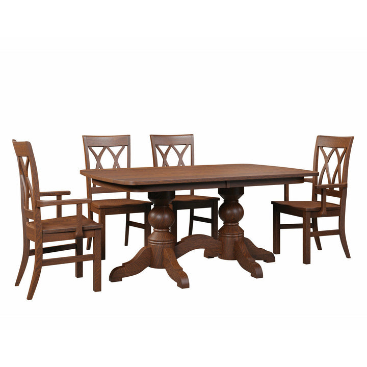 QW Amish Kowan Double Pedestal Table