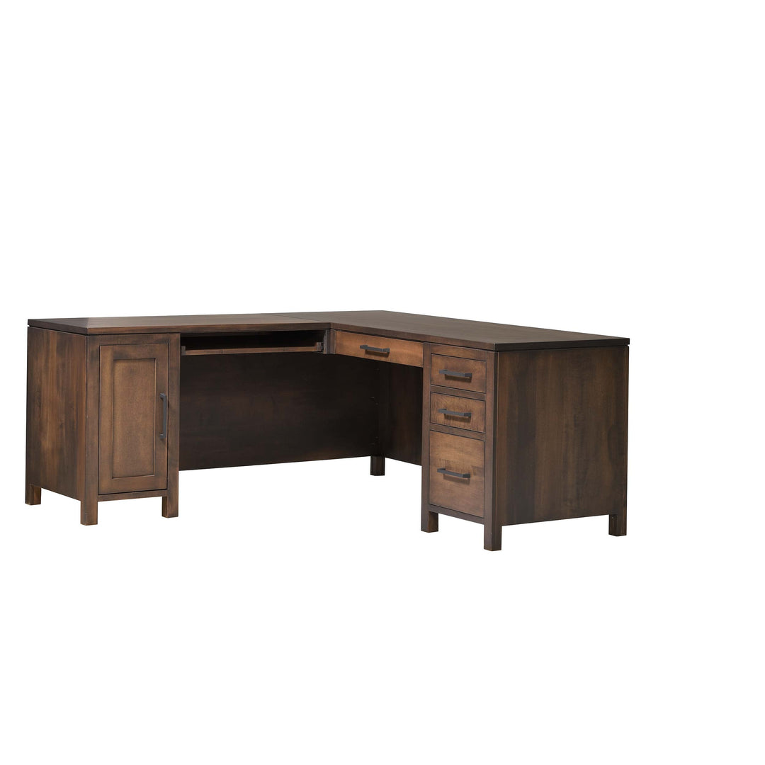 QW Amish Leon L Shape Desk w/ Optional Hutch