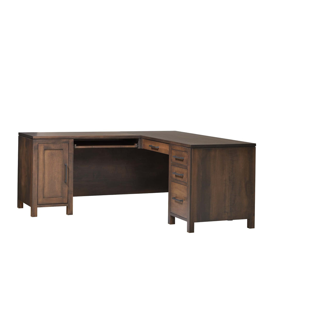 QW Amish Leon L Shape Desk w/ Optional Hutch