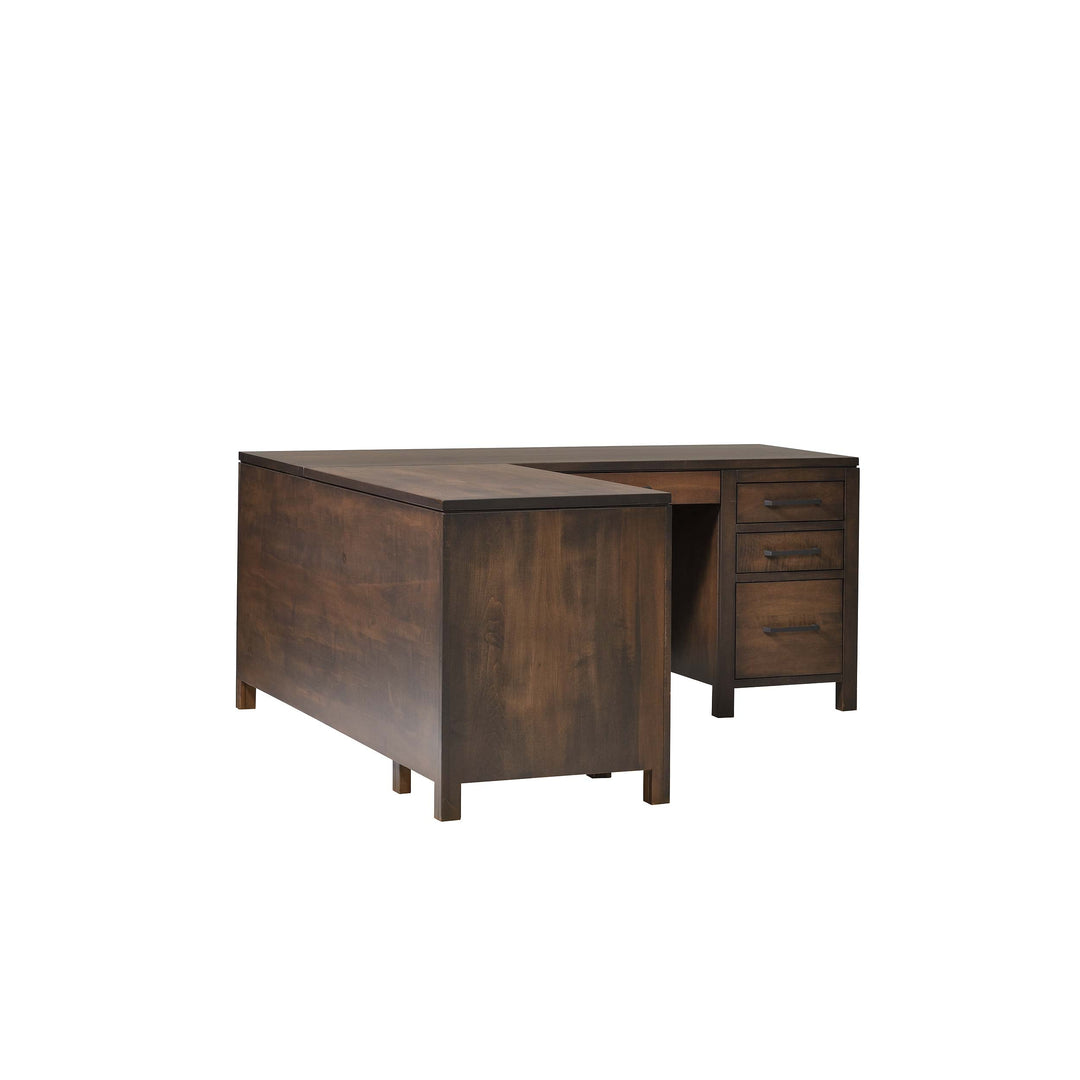 QW Amish Leon L Shape Desk w/ Optional Hutch