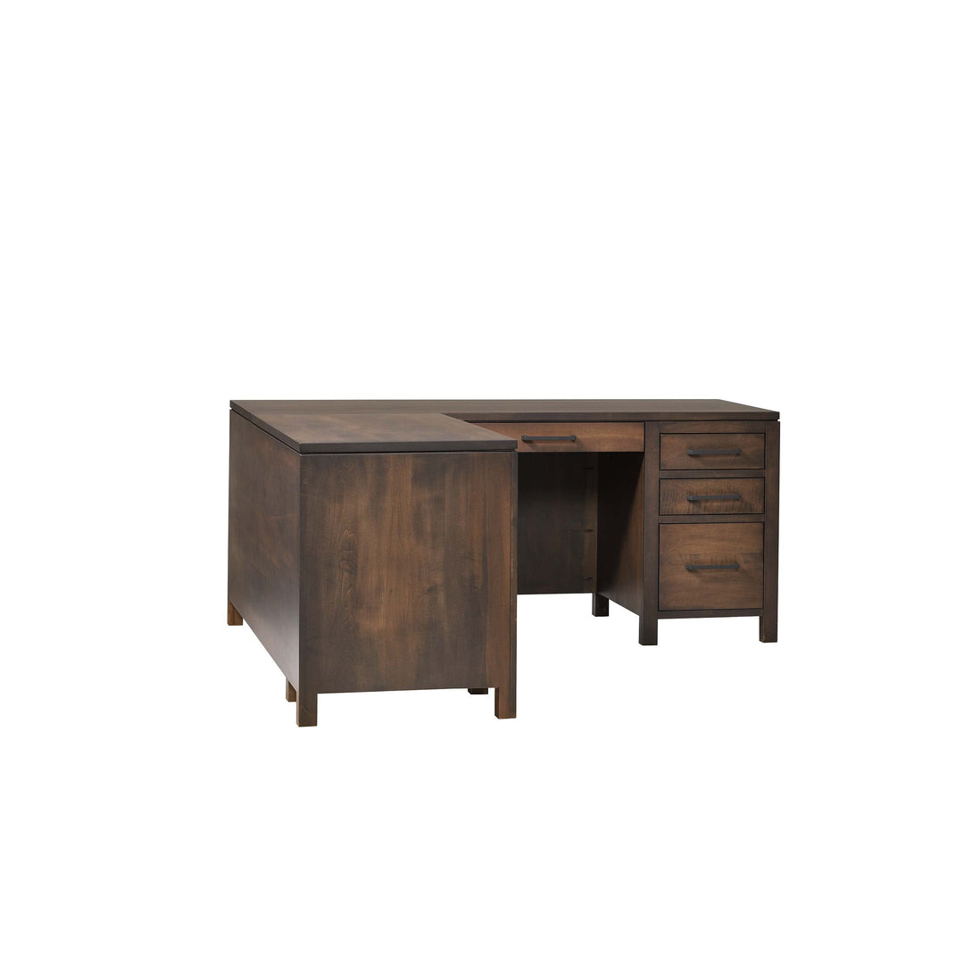 QW Amish Leon L Shape Desk w/ Optional Hutch