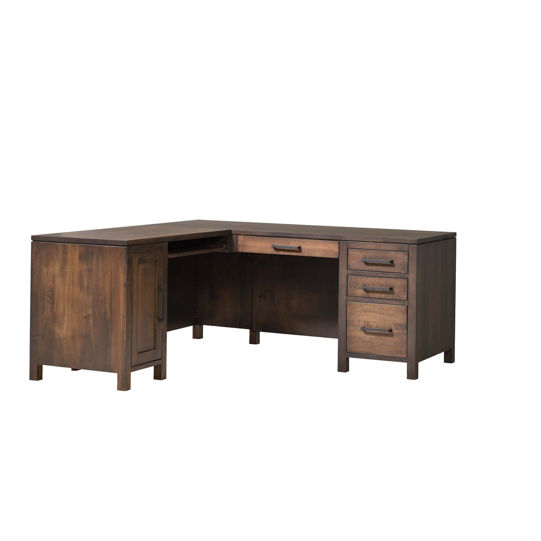 QW Amish Leon L Shape Desk w/ Optional Hutch