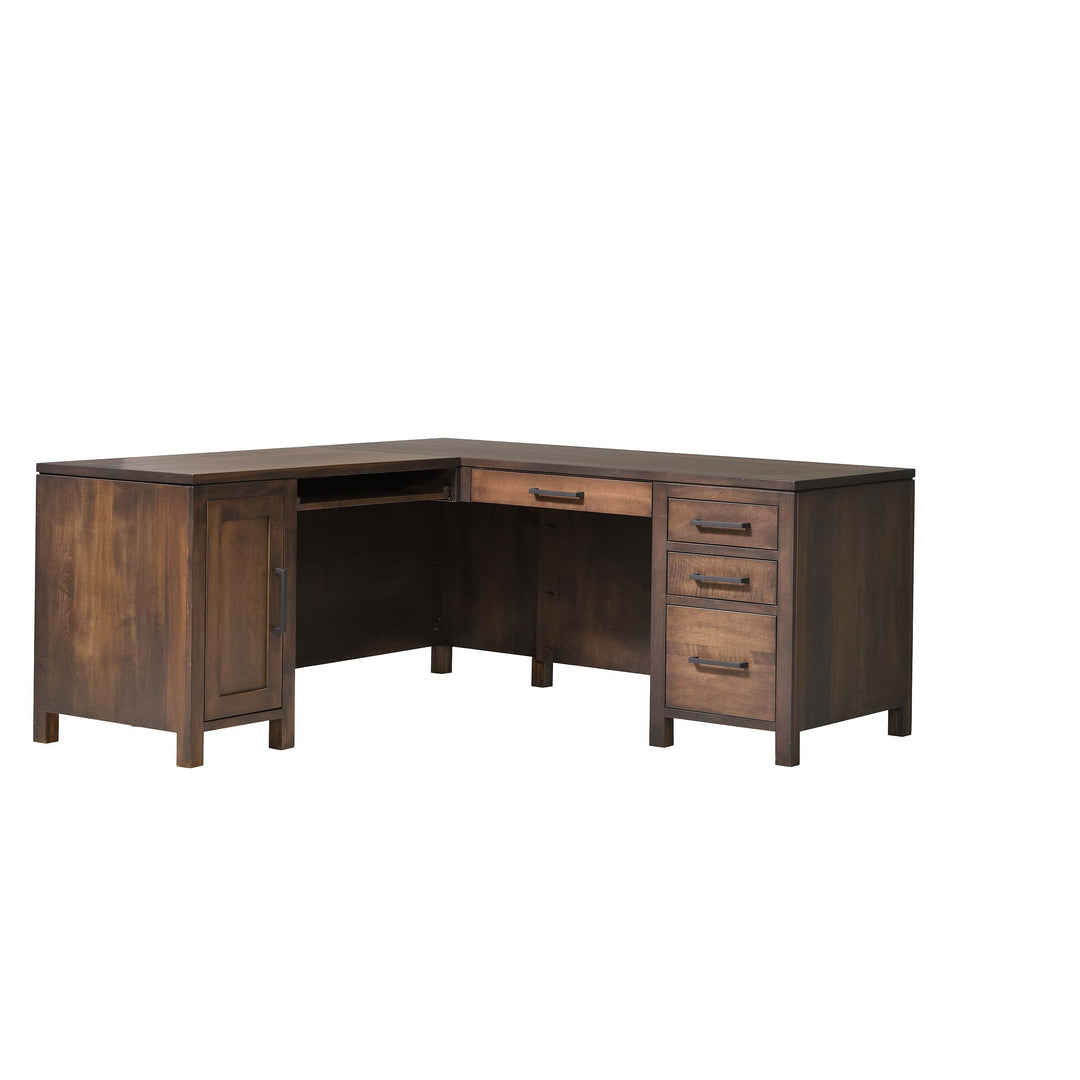 QW Amish Leon L Shape Desk w/ Optional Hutch