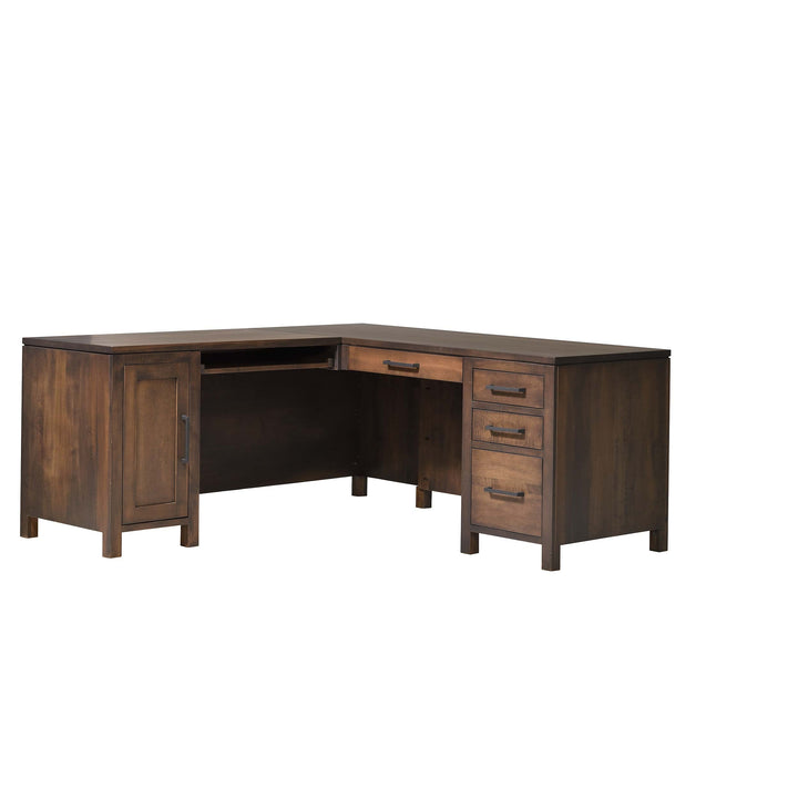 QW Amish Leon L Shape Desk w/ Optional Hutch