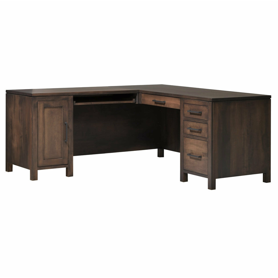 QW Amish Leon L Shape Desk w/ Optional Hutch