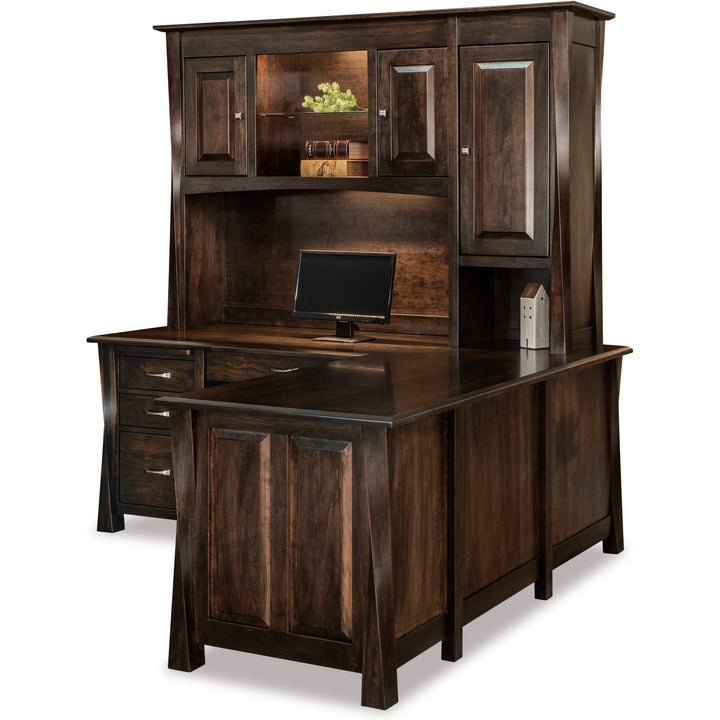 QW Amish Lexington Arc 'L' Desk w/ Optional Hutch