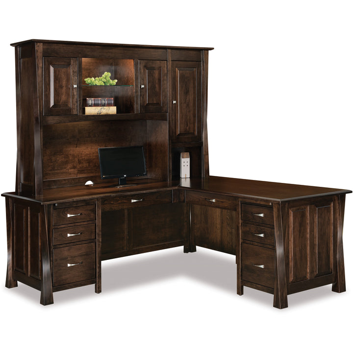 QW Amish Lexington Arc 'L' Desk w/ Optional Hutch