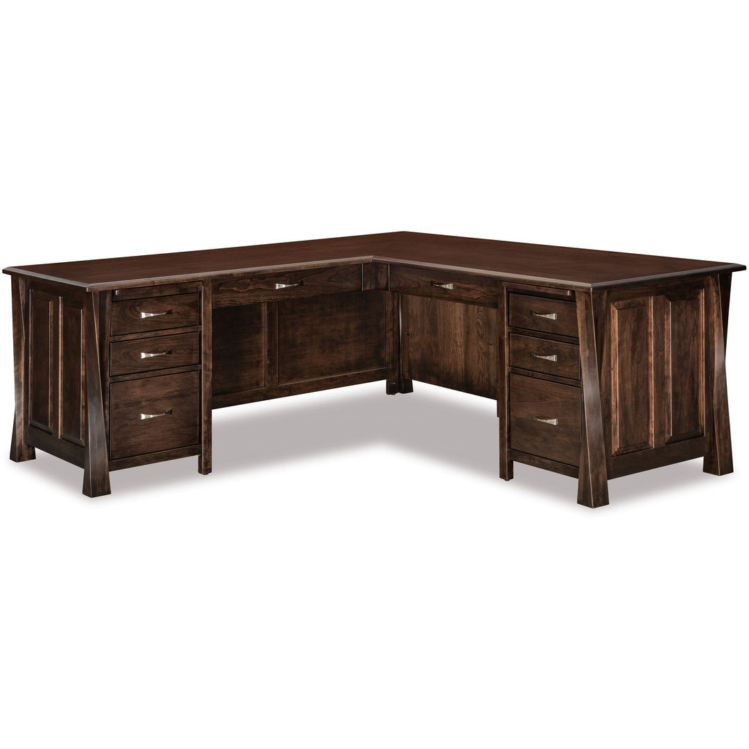 QW Amish Lexington Arc 'L' Desk w/ Optional Hutch