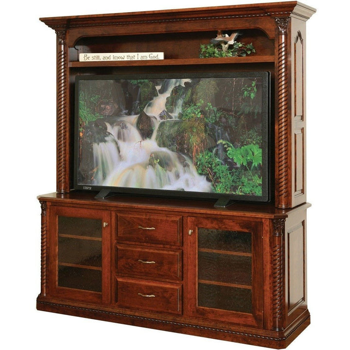 QW Amish Lexington Entertainment TV Stand & Hutch