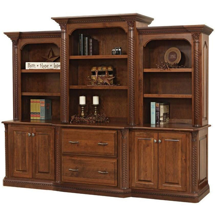 QW Amish Lexington Office 98" Base & Three-Piece Hutch