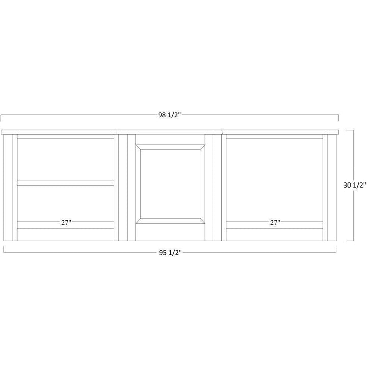 QW Amish Lexington Office Partner Desk & Three-Piece Hutch