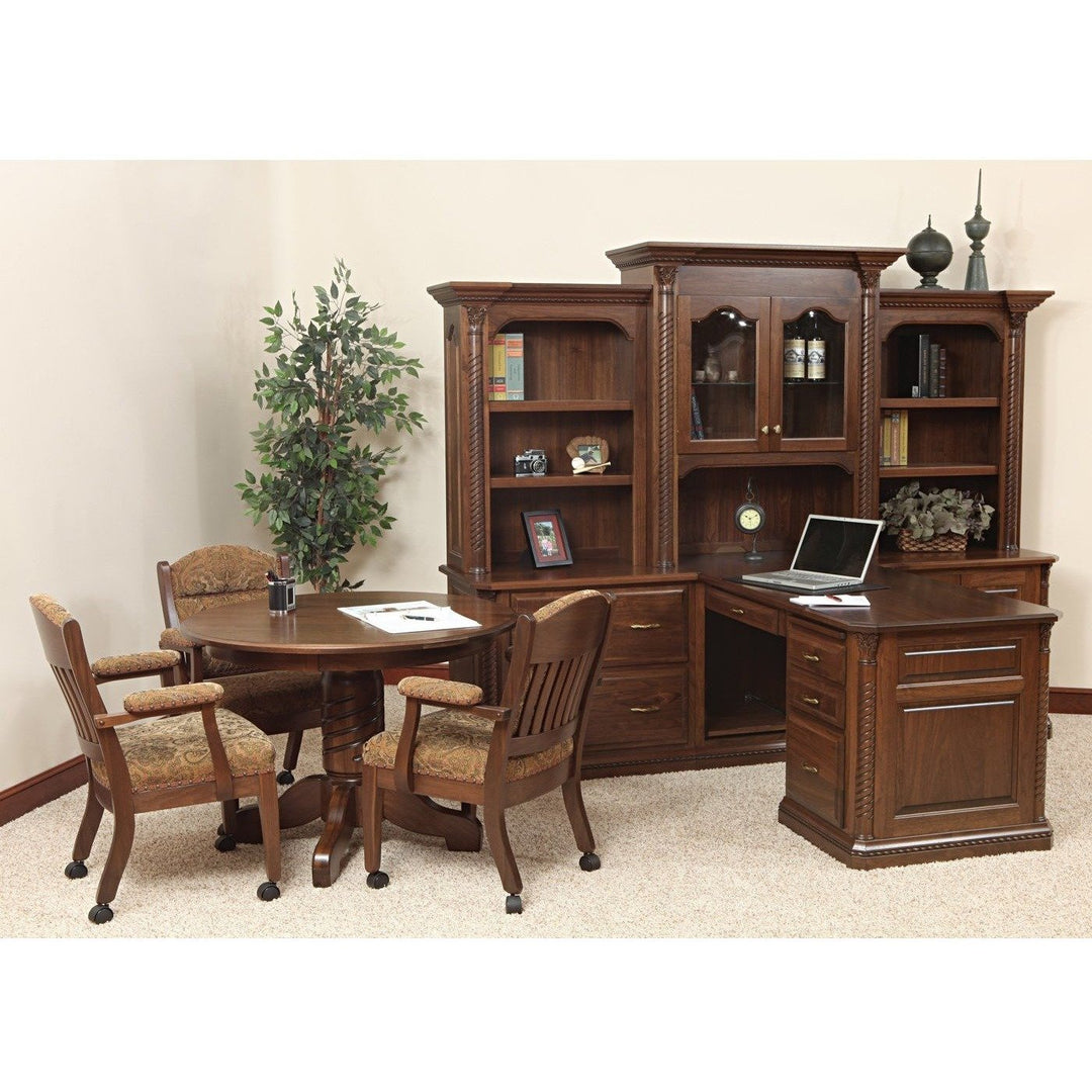 QW Amish Lexington Office Partner Desk & Three-Piece Hutch