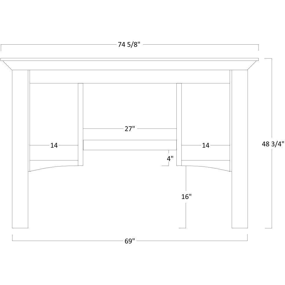 QW Amish Lincoln Office Credenza & Hutch