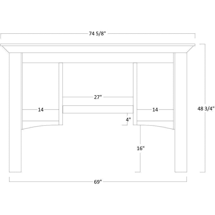 QW Amish Lincoln Office Credenza & Hutch