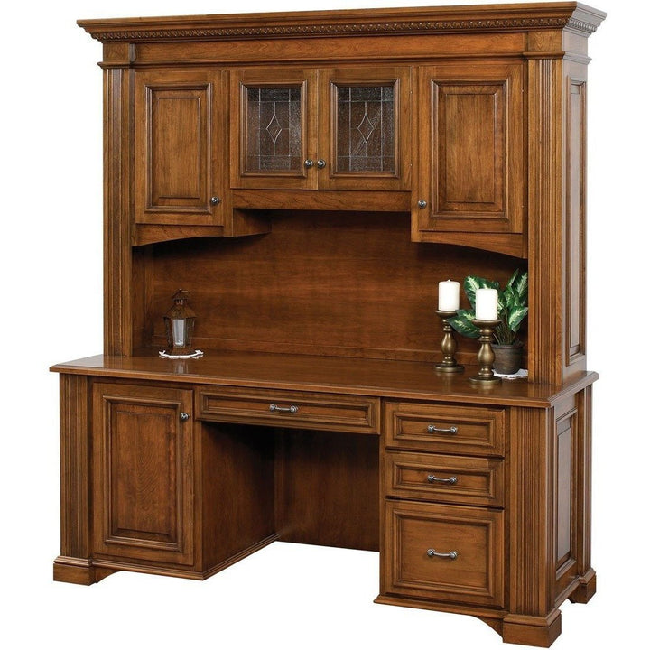 QW Amish Lincoln Office Credenza & Hutch