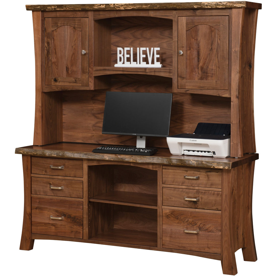 QW Amish Live Edge Lexington Credenza w/ Optional Hutch