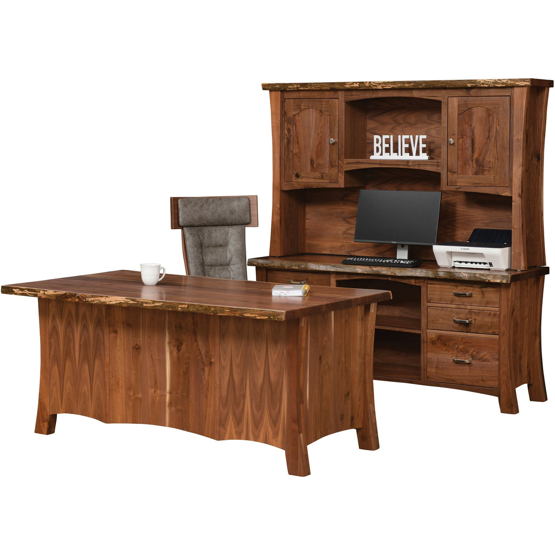 QW Amish Live Edge Lexington Executive Desk