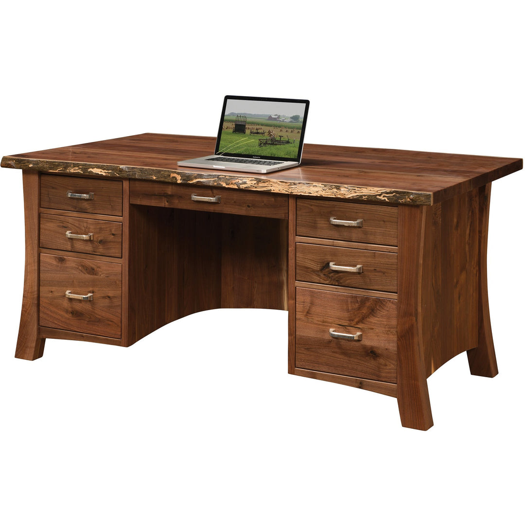 QW Amish Live Edge Lexington Executive Desk