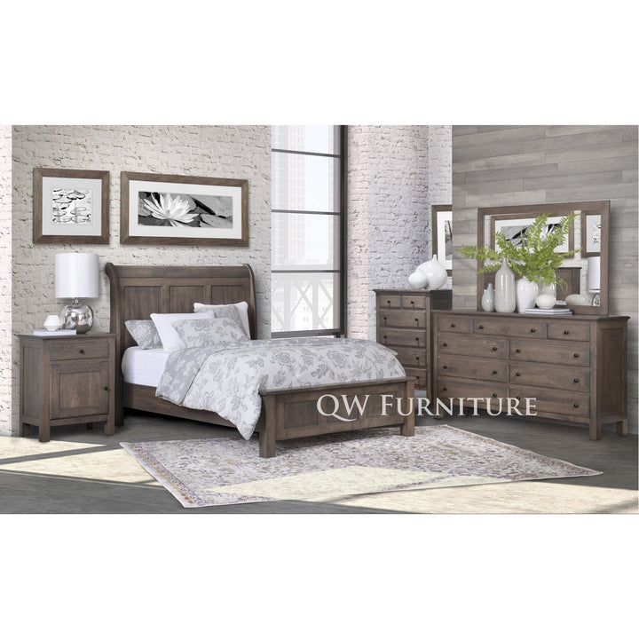 QW Amish Lodge Sleigh Bed