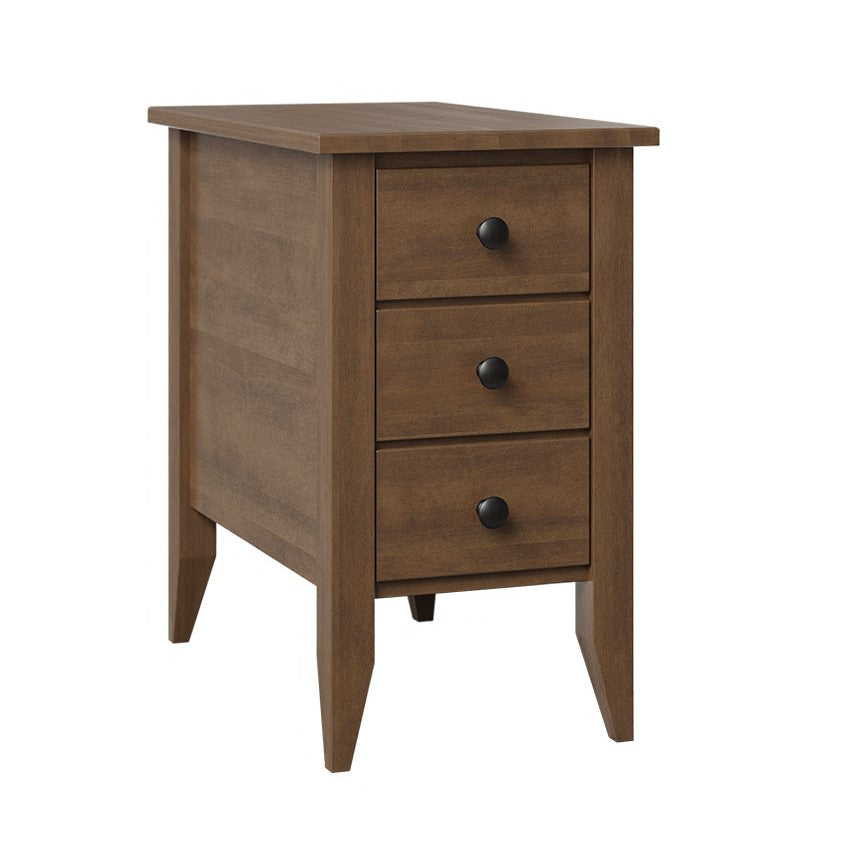 QW Amish Manhattan 3 Drawer Chair Side End Table