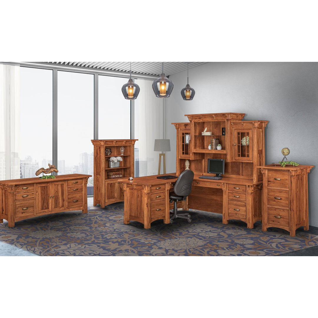 QW Amish Manitoba L-Shape Desk with Optional Hutch