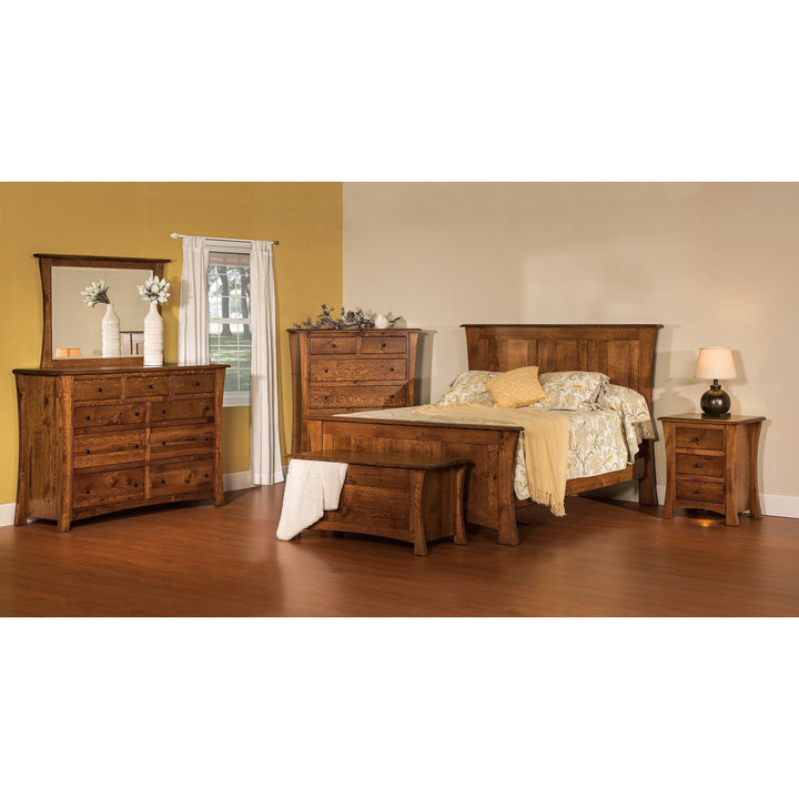 QW Amish Matison 9 Drawer Dresser with Beveled Mirror