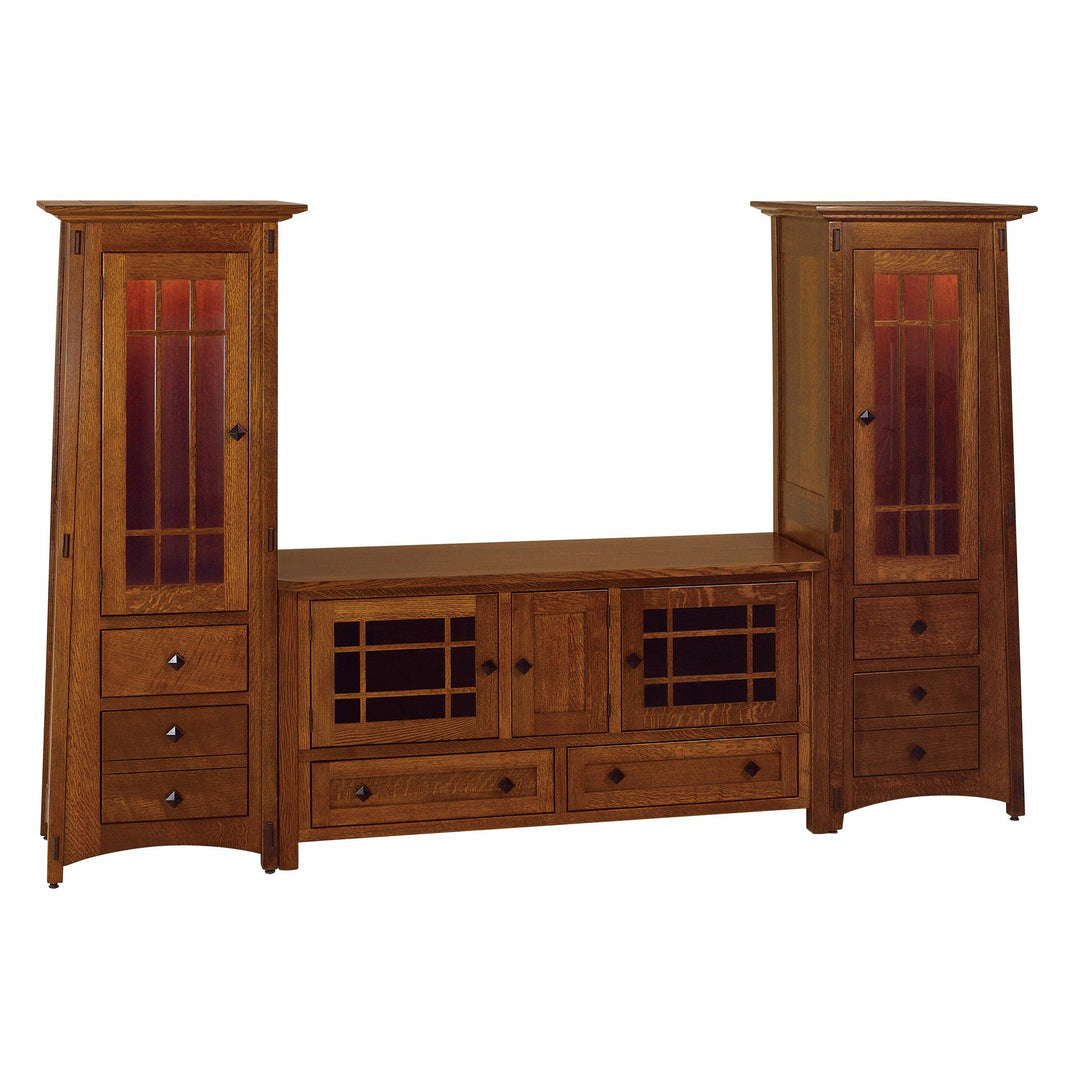 QW Amish McCoy 3pc Entertainment Wall Unit