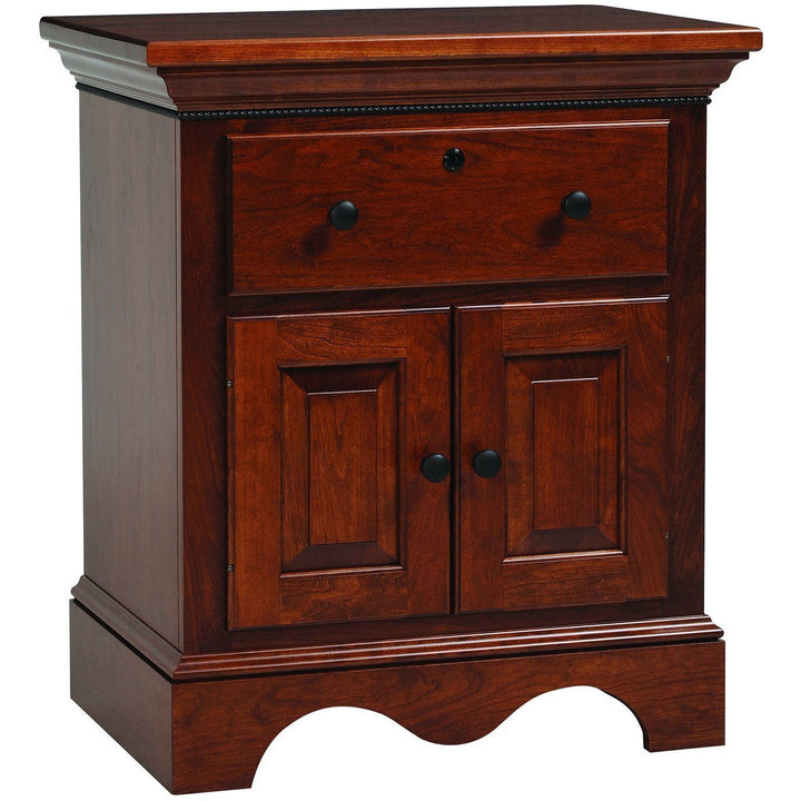 QW Amish Merlot 1 Drawer 2 Door Nightstand