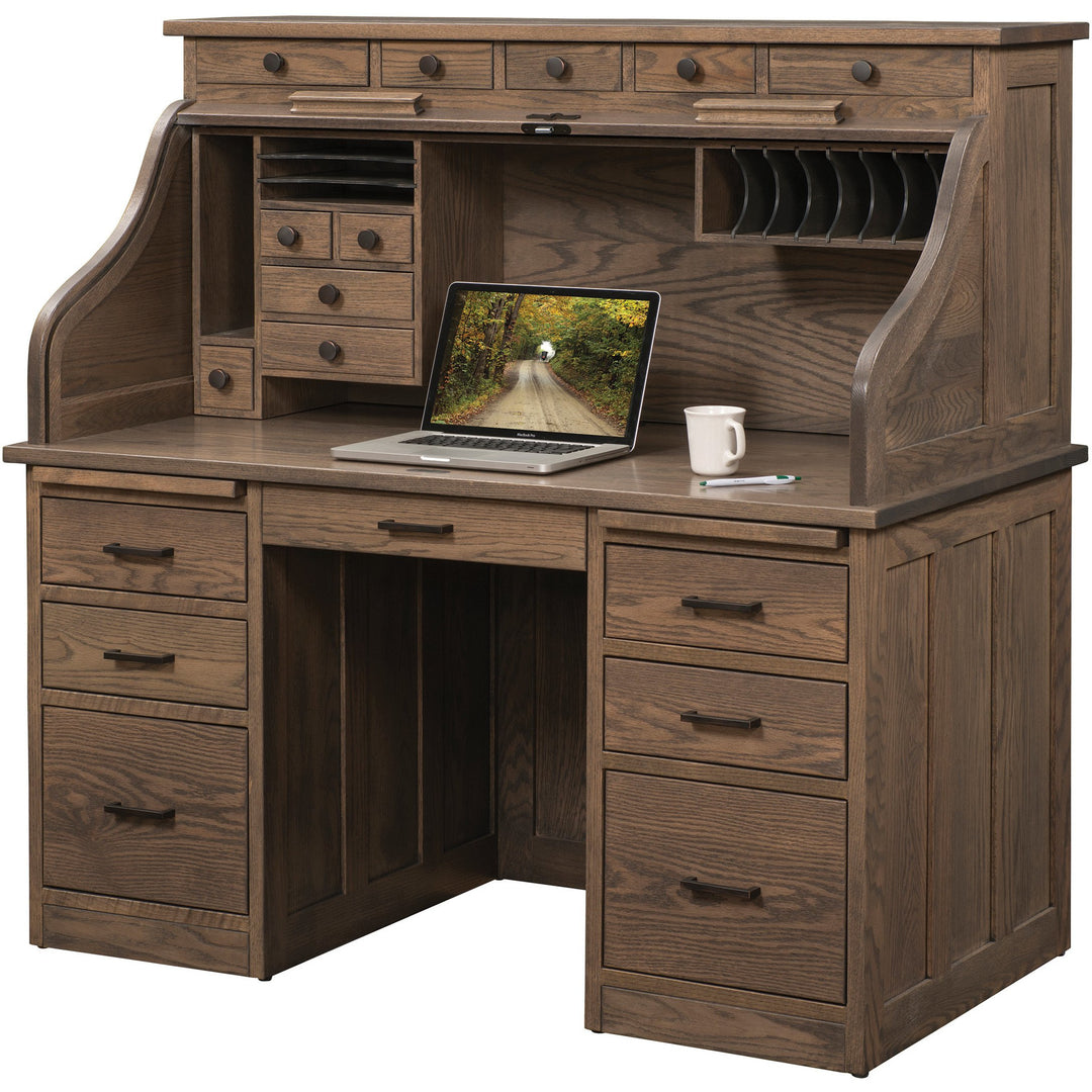 QW Amish Mission 56" Roll-Top Desk