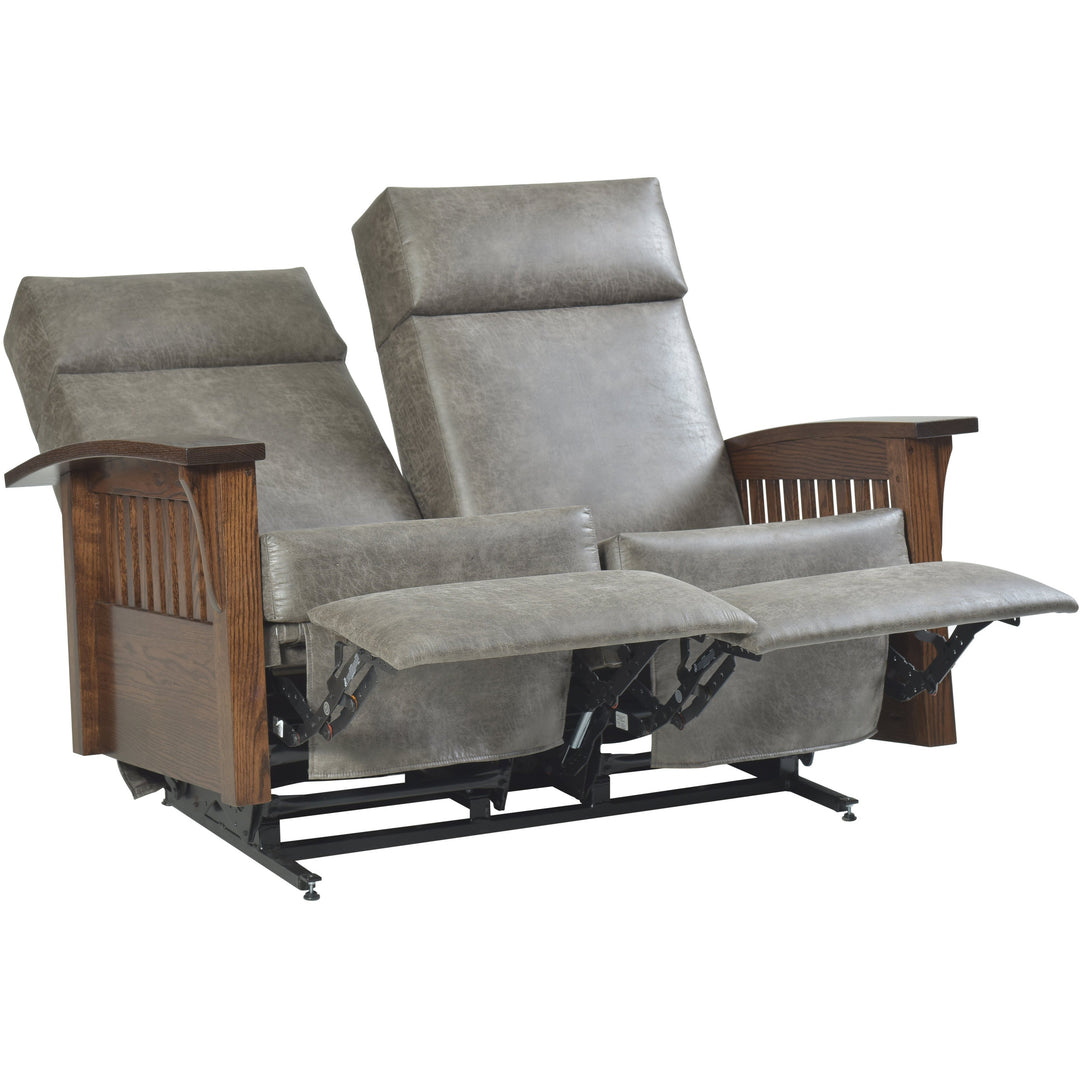 QW Amish Mission Loveseat Glider Recliner