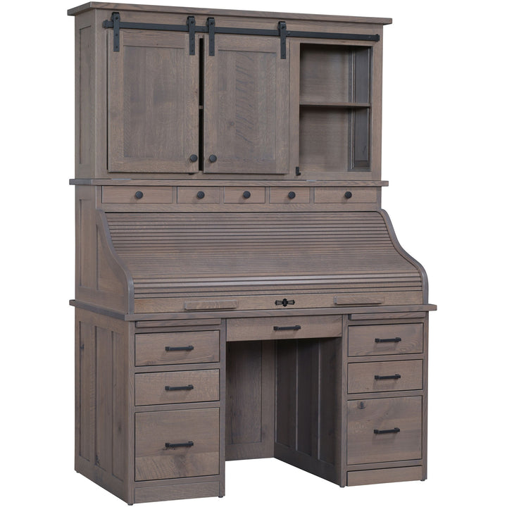 QW Amish Mission Roll-Top Desk with Optional Hutch