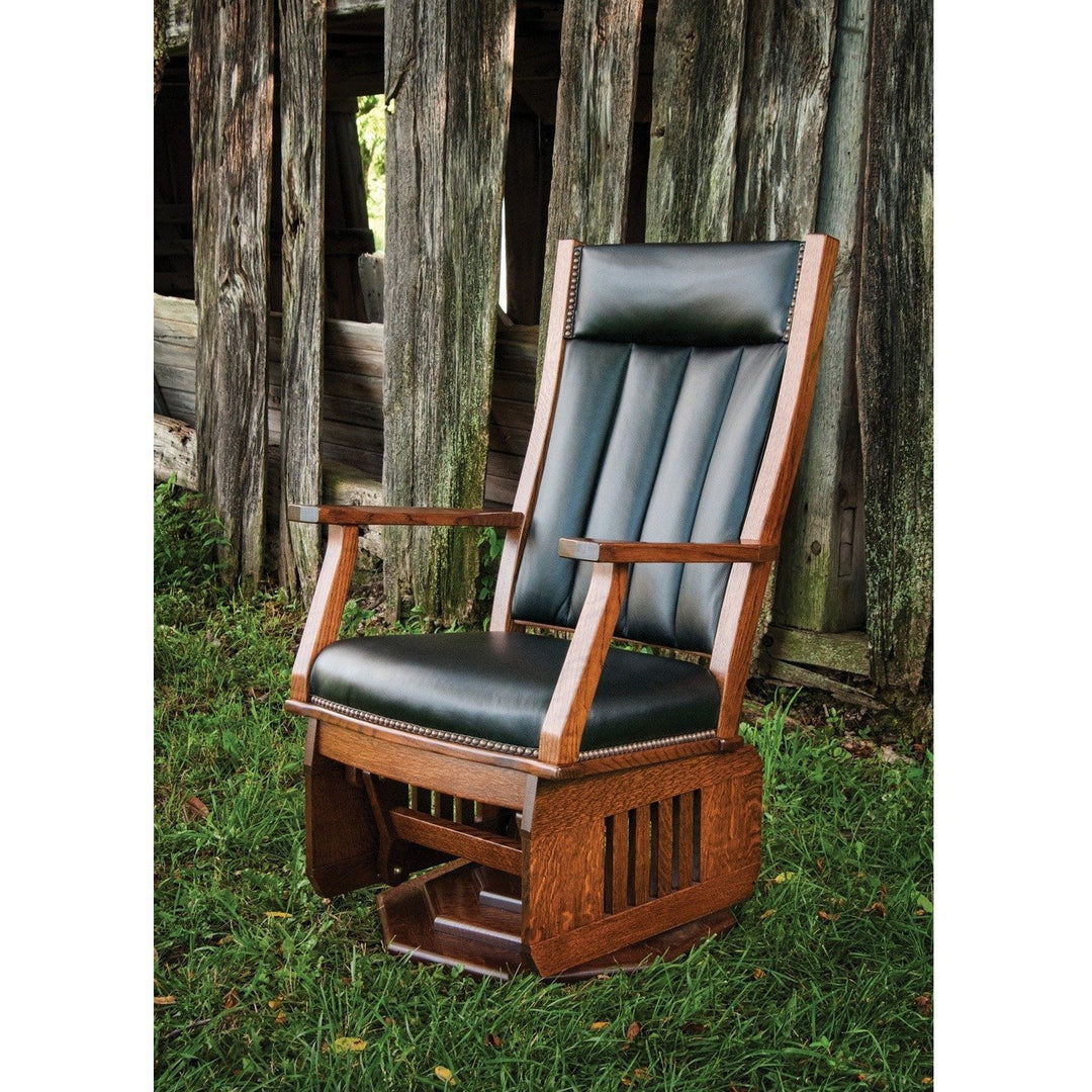 QW Amish Mission Swivel Glider with platform base BUPE-MSPG247