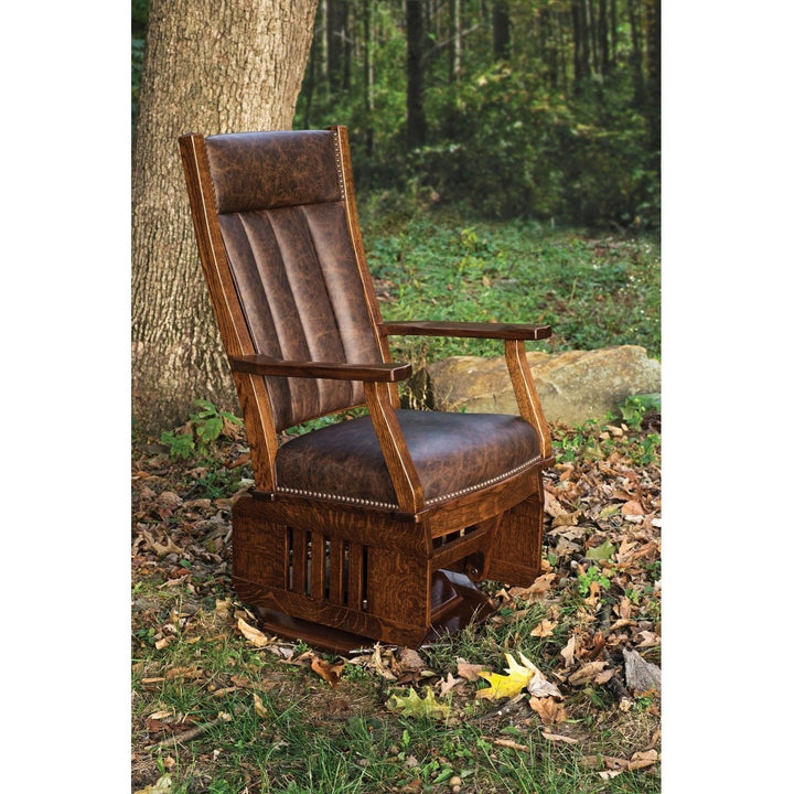 QW Amish Mission Swivel Glider with platform base BUPE-MSPG247