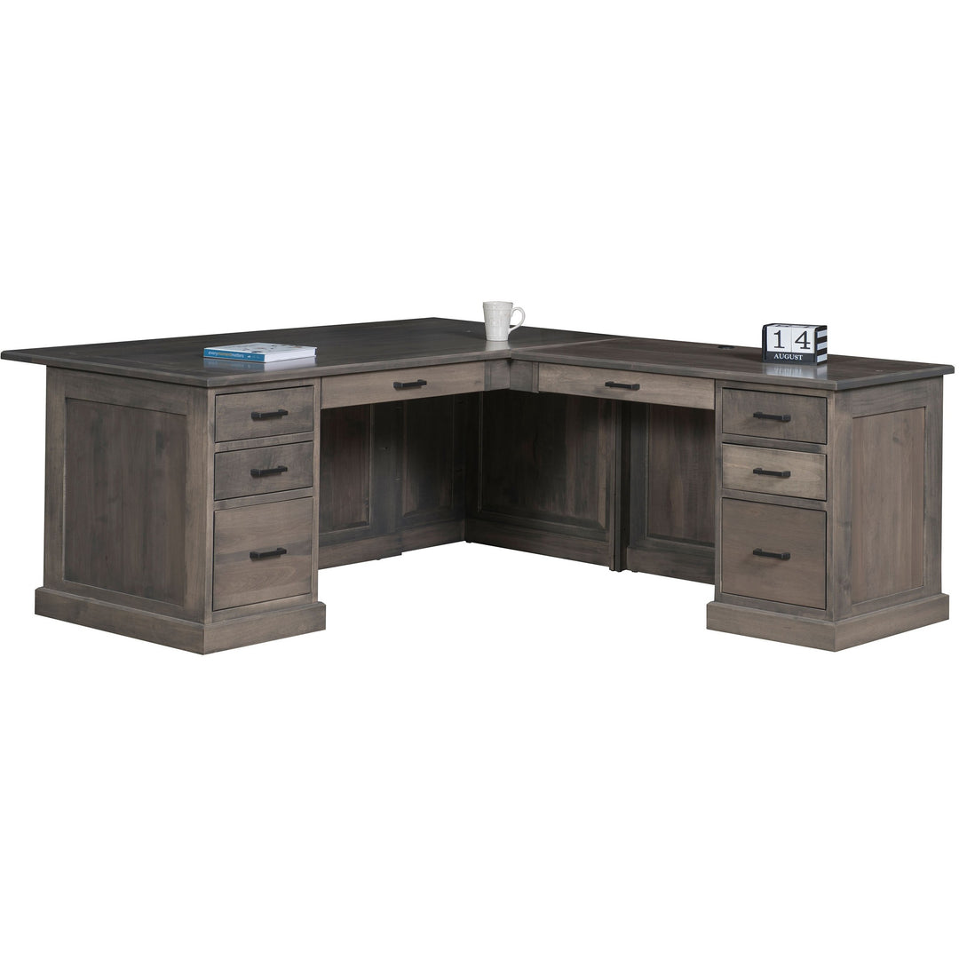 QW Amish Modern L-Shape Desk with Optional Hutch