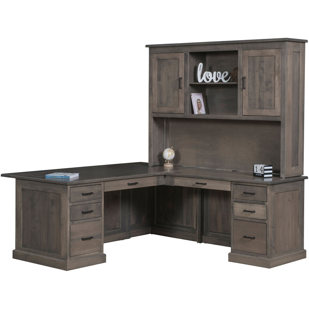 QW Amish Modern L-Shape Desk with Optional Hutch