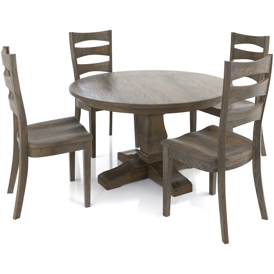 QW Amish Montana 'Saw-Marked' Single Pedestal Table