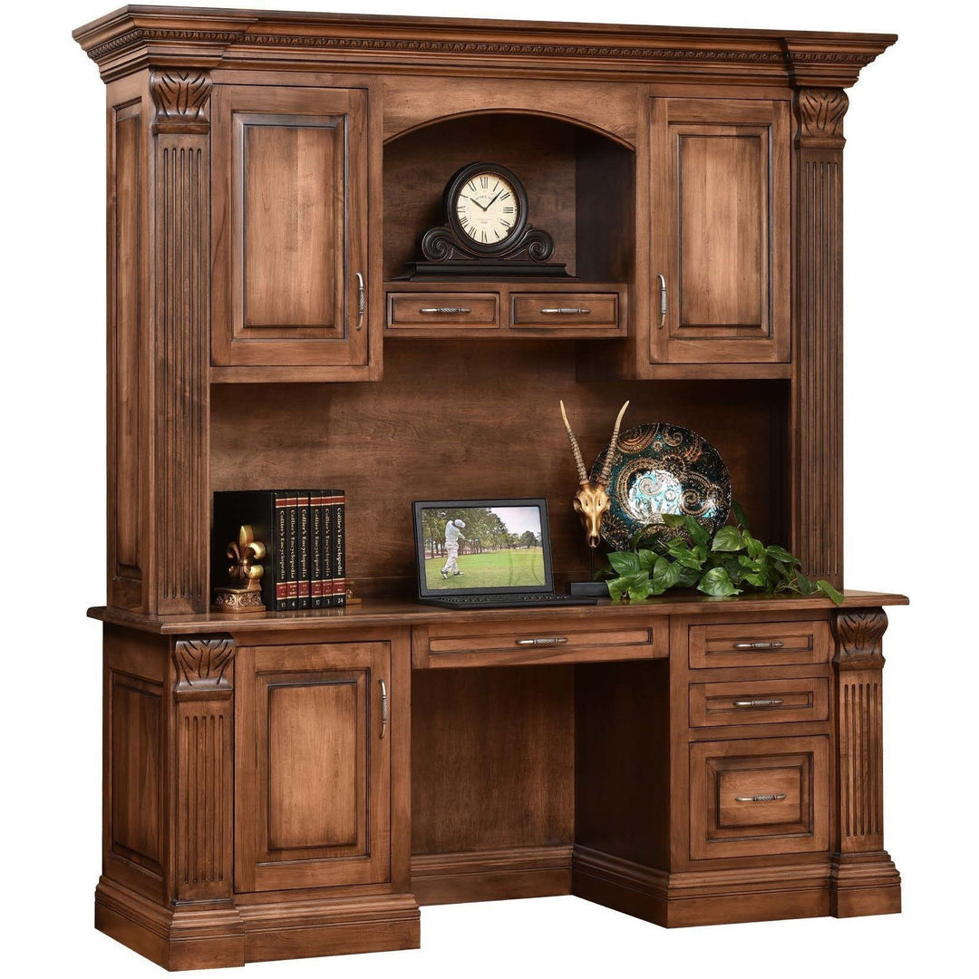 QW Amish Montereau Office Credenza & Hutch DWIC-MON16031612